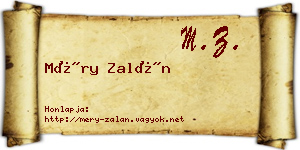 Méry Zalán névjegykártya